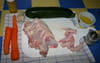 Pilons de poulet marin�s au curry, petits l�gumes : Etape 1