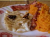 Filet de daurade au lard et pur�e de patate douce : Etape 3
