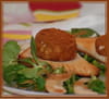 Ch�vre chaud pan� aux speculoos sur lit de m�che : Etape 5