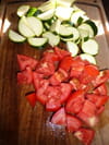 Brochettes de poulet marin�, tomate provencale : Etape 2