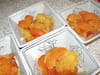 Petits clafoutis p�ches-abricots amandine : Etape 1