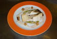Sandre dor� aux poireaux et �pices