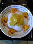 Gambas au curry et lait de coco