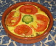 Flan � la tomate et aux courgettes