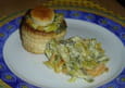 Fondue de poireaux et carottes en vol au vent