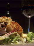 Salade de g�siers au ch�vre chaud