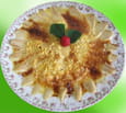 Gratin de poires, sabayon aux amandes