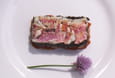 Millefeuille de rouget, pur�e d olives noires