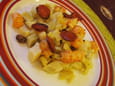 Langoustines aux artichauts et chorizo