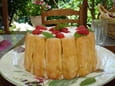 Charlotte aux fraises et � la menthe