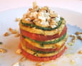 Millefeuille d omelette tomate-courgette-ch�vre