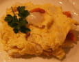 Omelette aux noix de St-Jacques et huile parfum�e