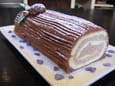 B�che de No�l chocolat et cr�me aux marrons