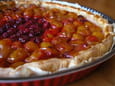 Tarte aux mirabelles coeur framboises