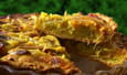 Tarte amandine � la rhubarbe et aux abricots secs