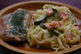 Tagliatelles au saumon fum� aux courgettes