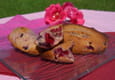 Madeleines coco, fruits rouges
