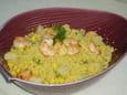 Salade de semoule aux crevettes, ananas et curry