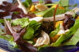 Mesclun et effiloch�e de poulet au gouda