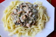 Tagliatelles au saumon et aux poireaux