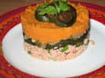 Mille-feuille de saumon, courgette et patate douce