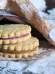 Sabl�s ganache framboise et ganache caf�