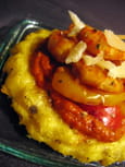 Tartelettes de polenta croustillante aux crevettes