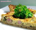 Tarte aux oignons, jambon et persil