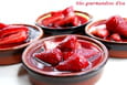 Petites cr�mes au fromage de ch�vre, fraises au sirop de vin rouge