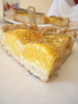 Tarte aux p�ches, cr�me d amande