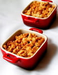 Crumble aux pommes et aux bananes caram�lis�es