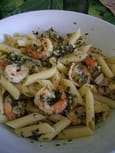 Pennes aux crevettes et pesto d amandes
