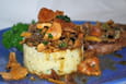 Polenta aux champignons des bois et steak de boeuf