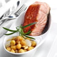 Saumon de Norv�ge grill� aux pois chiches et pignons de pin