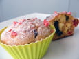 Muffins fraises, oranges confites et chocolat