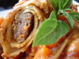 Cannellonis de cr�pes aux saucisses
