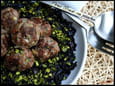 Chou rouge brais� et viande au pain d �pice