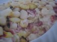 Gnocchis au jambon et fondue aux trois fromages