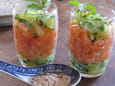 Tartare de saumon au concombre