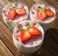 Cr�me au chocolat blanc et fraises au gingembre