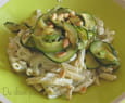 P�tes aux courgettes grill�es, ricotta, menthe et pignons