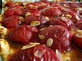 Tarte � la prune et � la confiture de rhubarbe