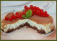 Cheesecake � la menthe et sa sauce chocolat noir