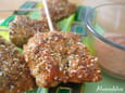 Croquettes de poulet amandes, s�same et pavot bleu