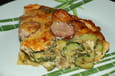 Gratin de courgette � la saucisse de morteau
