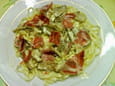 Tagliatelles � la coppa, sauce pleurotte