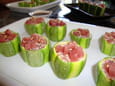 Bouchons de courgette au tartare de thon rouge
