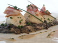 Saint-Jacques po�l�es, trompettes et lard fum�