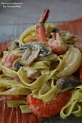 Tagliatelles aux crevettes � la sauce safran�e