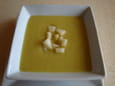 Velout� de poireaux, poires et curry